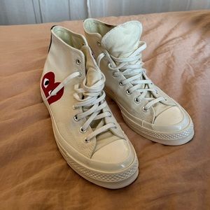 Comme Des Garçons PLAY Converse Cream